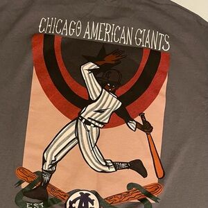 Gray Chicago American Giants Negro League Baseball Graphic t-shirt. Sz XL.